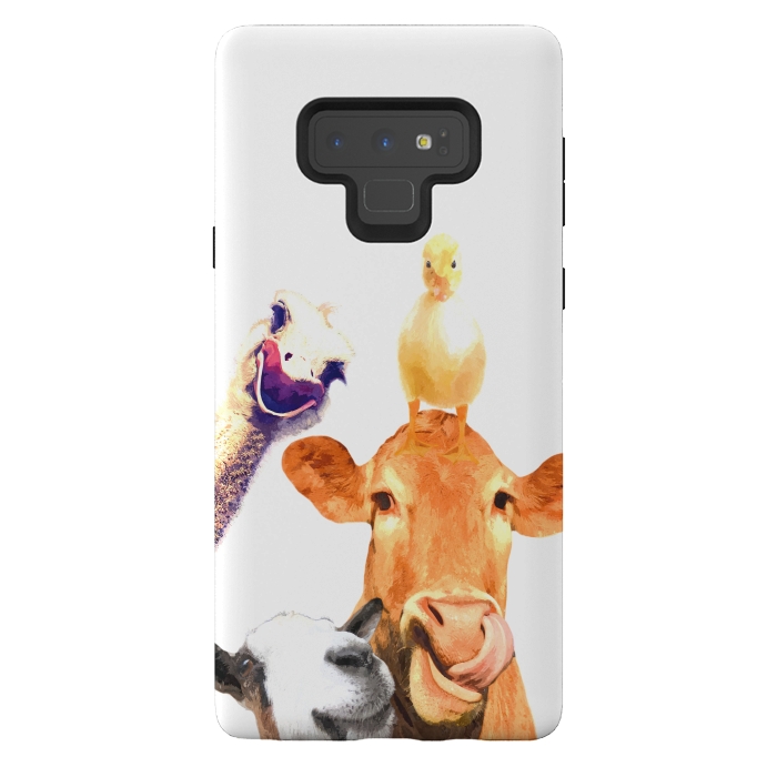Galaxy Note 9 StrongFit Funny Farm Animals Portrait by Alemi