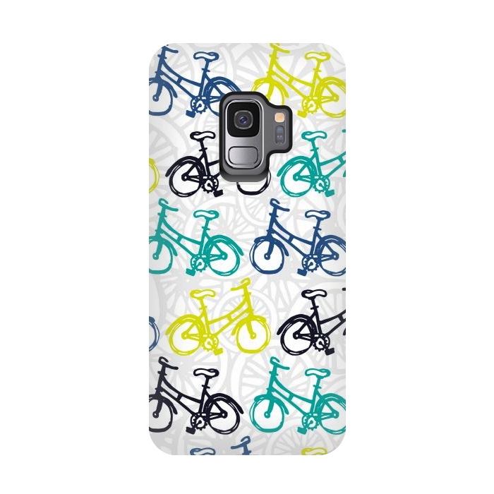 Galaxy S9 StrongFit Whimsical Wheelies by Shelley Schmidt