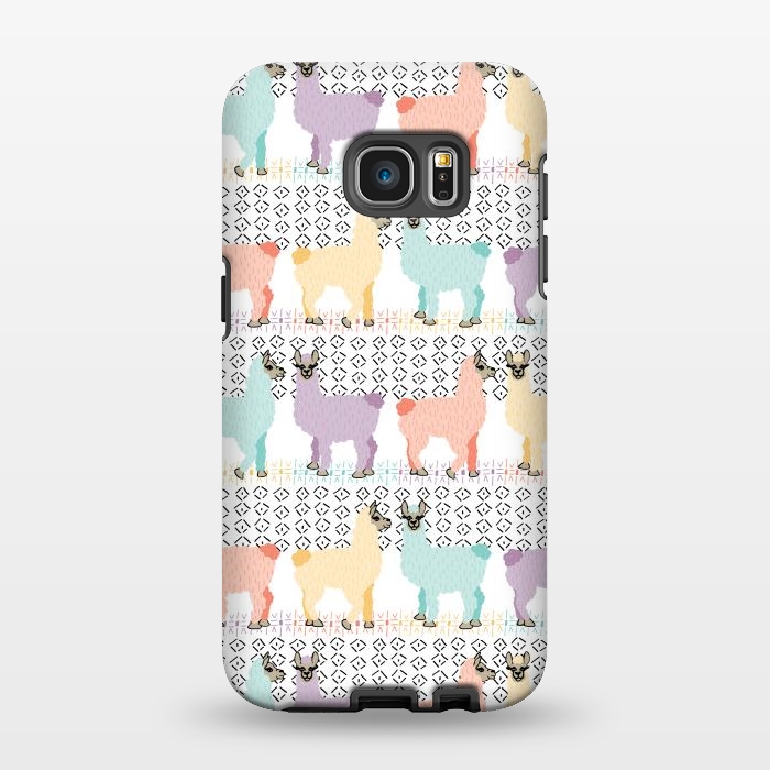 Galaxy S7 EDGE StrongFit Lovely Llamas by Shelley Schmidt