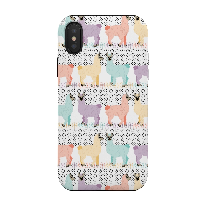 iPhone Xs / X StrongFit Lovely Llamas by Shelley Schmidt