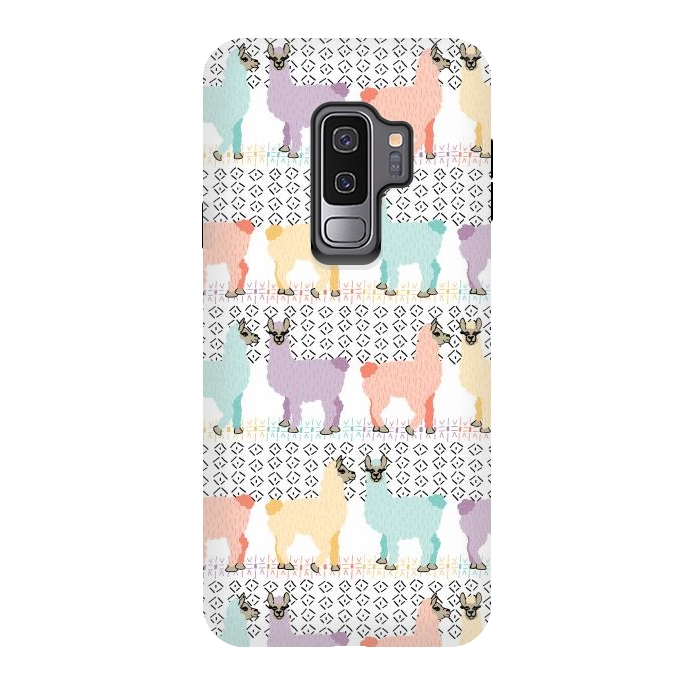 Galaxy S9 plus StrongFit Lovely Llamas by Shelley Schmidt