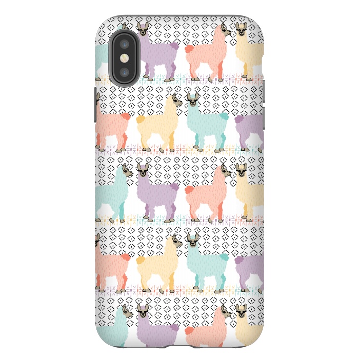iPhone Xs Max StrongFit Lovely Llamas by Shelley Schmidt