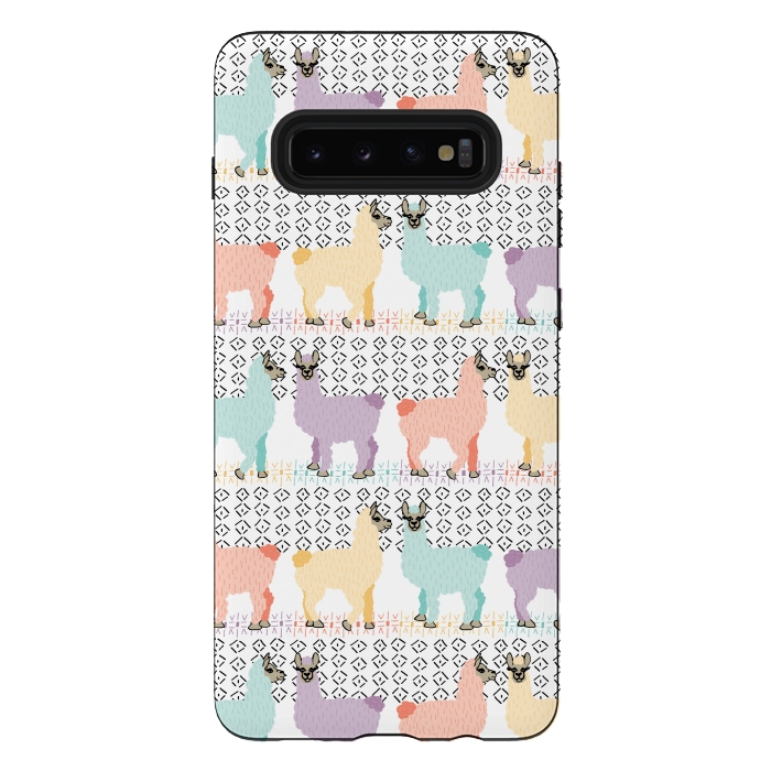 Galaxy S10 plus StrongFit Lovely Llamas by Shelley Schmidt
