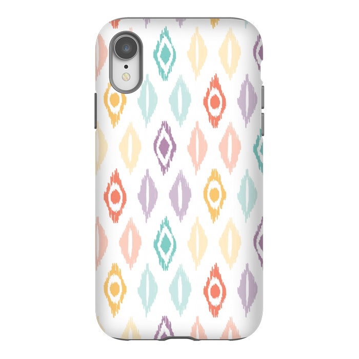 iPhone Xr StrongFit Cheerful Ikat by Shelley Schmidt