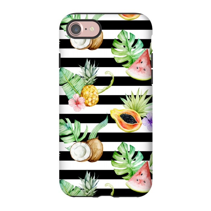 iPhone 7 StrongFit Tropical Fruits Stripes by Alemi