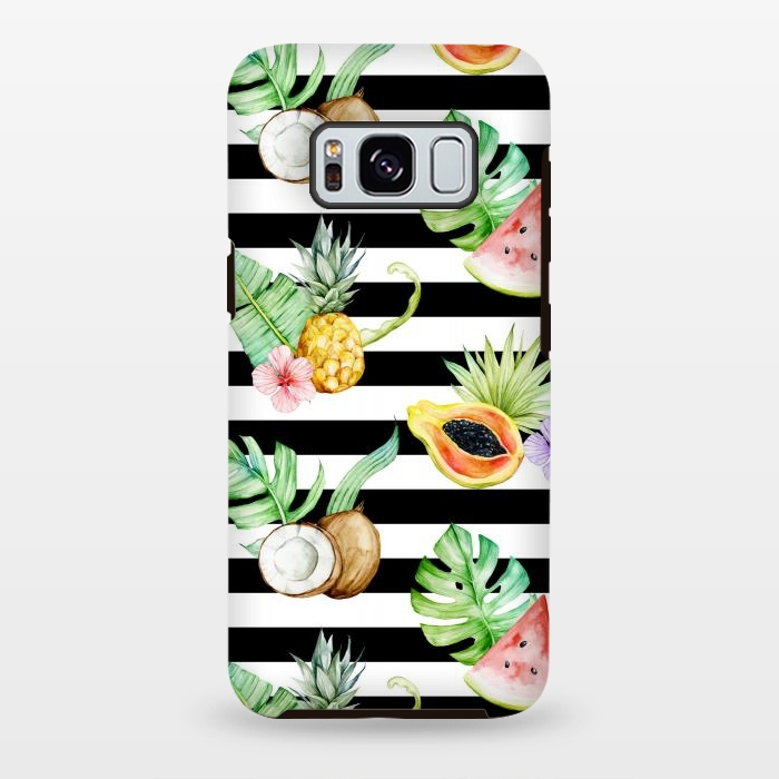 Galaxy S8 plus StrongFit Tropical Fruits Stripes by Alemi