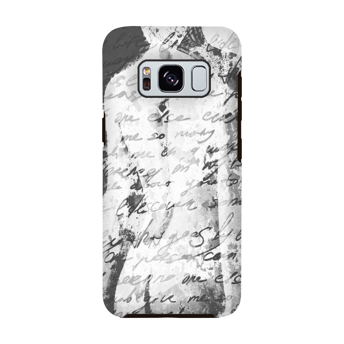 Galaxy S8 StrongFit Black and White Woman Painting by Alemi