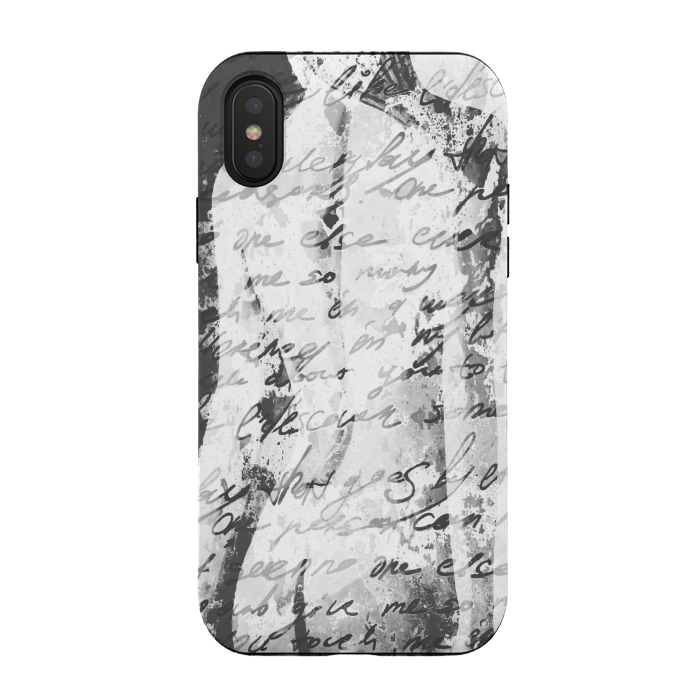 iPhone Xs / X StrongFit Black and White Woman Painting by Alemi