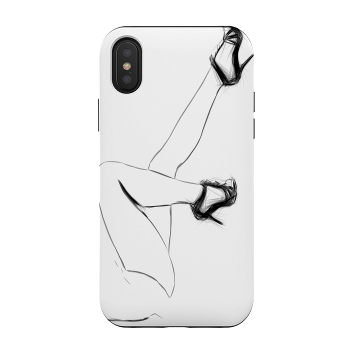 iPhone Xs / X StrongFit Legs Drawing Minimal Illustration by Alemi