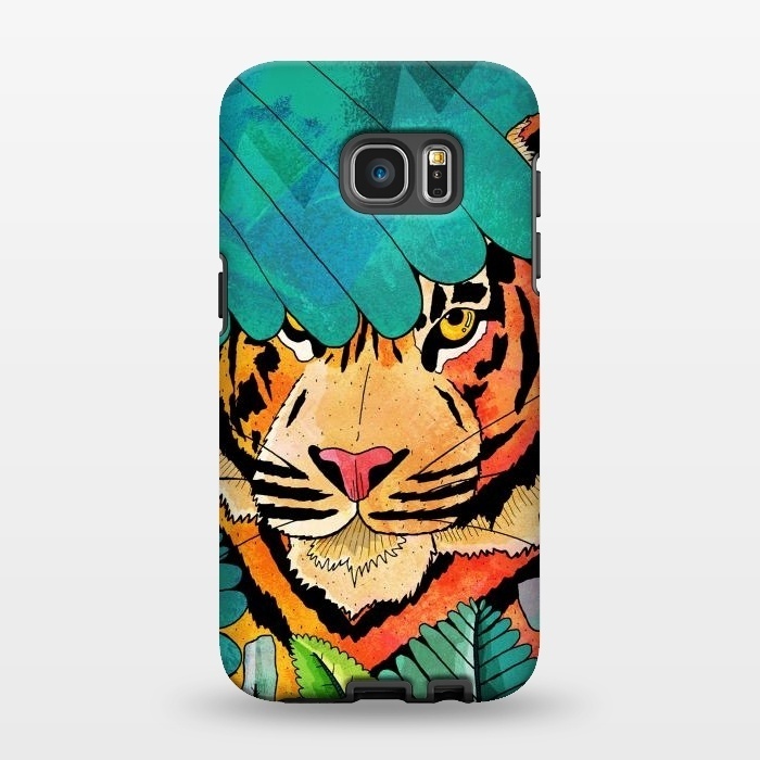 Galaxy S7 EDGE StrongFit Jungle tiger hunter by Steve Wade (Swade)