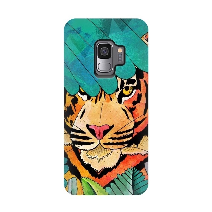 Galaxy S9 StrongFit Jungle tiger hunter by Steve Wade (Swade)