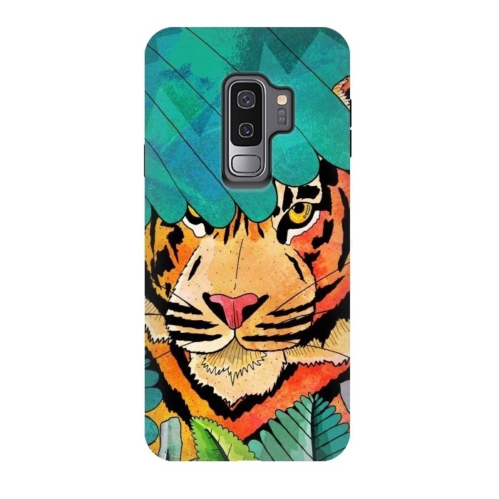 Galaxy S9 plus StrongFit Jungle tiger hunter by Steve Wade (Swade)