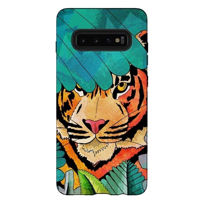 Galaxy S10 plus StrongFit Jungle tiger hunter by Steve Wade (Swade)