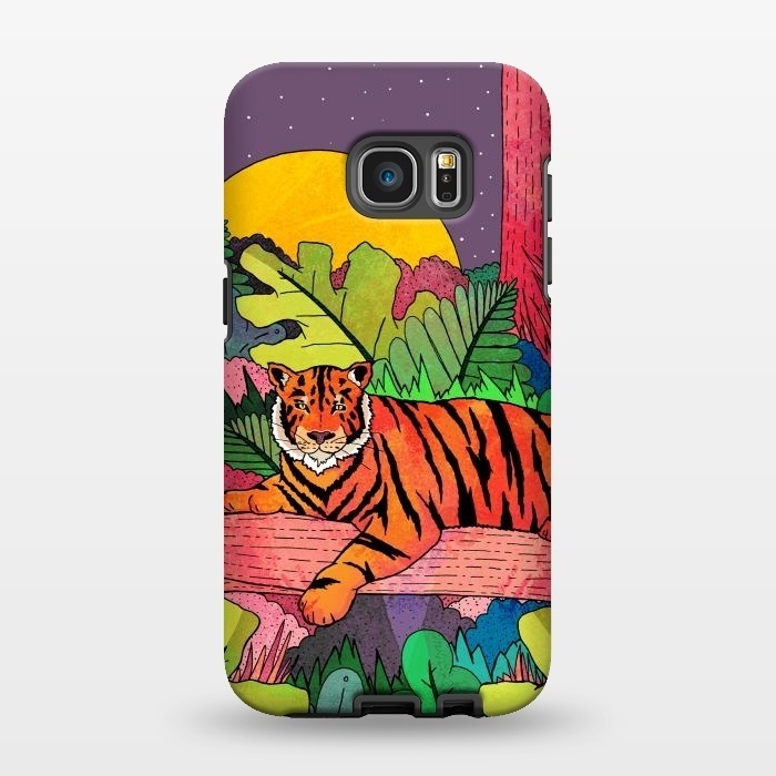 Galaxy S7 EDGE StrongFit Spring Tiger by Steve Wade (Swade)
