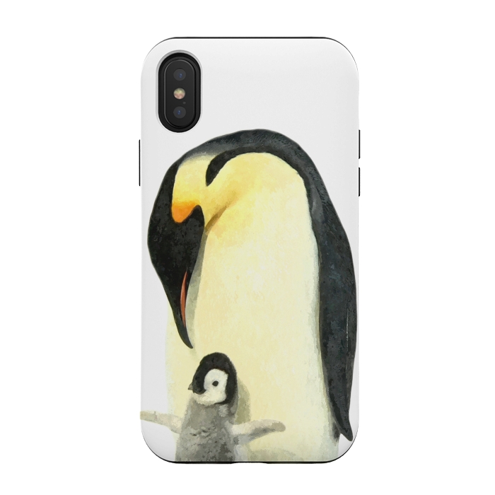 iPhone Xs / X StrongFit Cute Penguins Portrait by Alemi