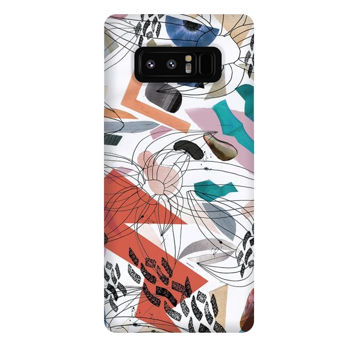 Galaxy Note 8 StrongFit Abstract pop art collage doodles by Oana 
