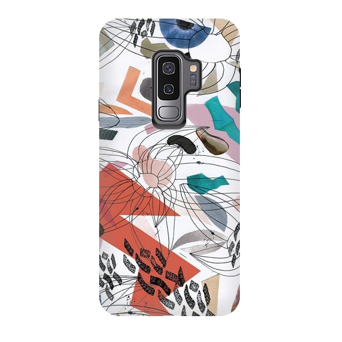 Galaxy S9 plus StrongFit Abstract pop art collage doodles by Oana 