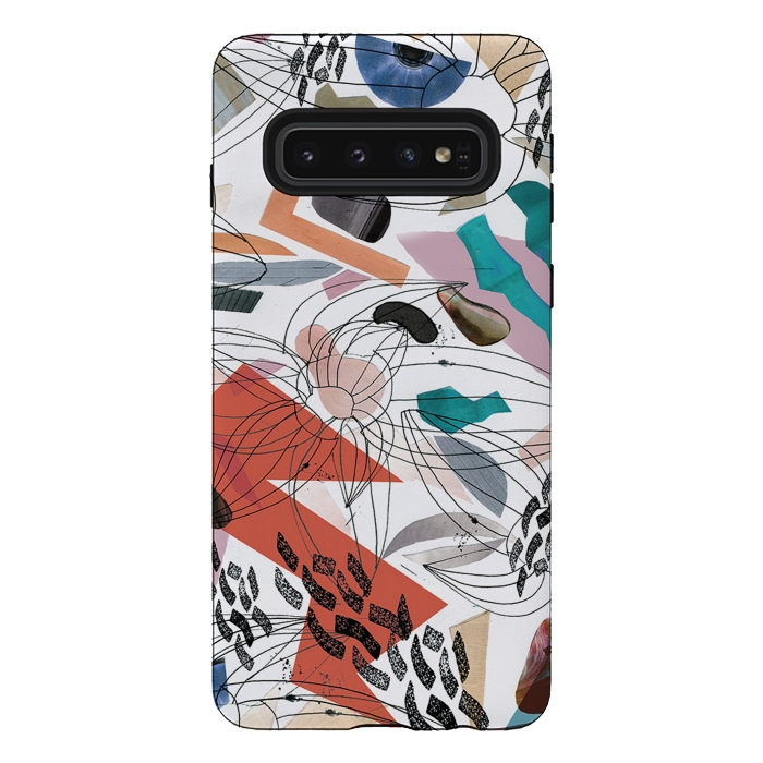 Galaxy S10 StrongFit Abstract pop art collage doodles by Oana 