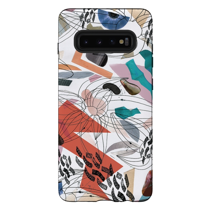 Galaxy S10 plus StrongFit Abstract pop art collage doodles by Oana 