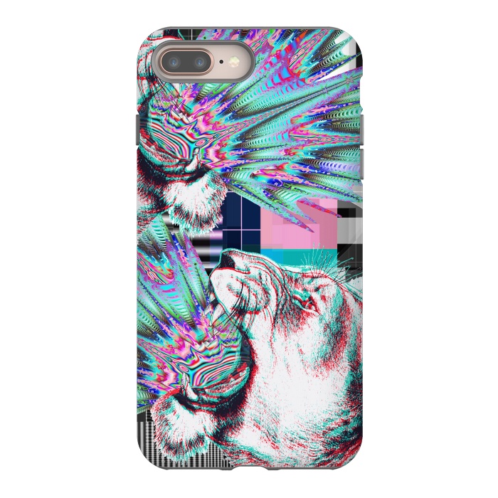 iPhone 7 plus StrongFit Psychedelic tiger glitch by Oana 