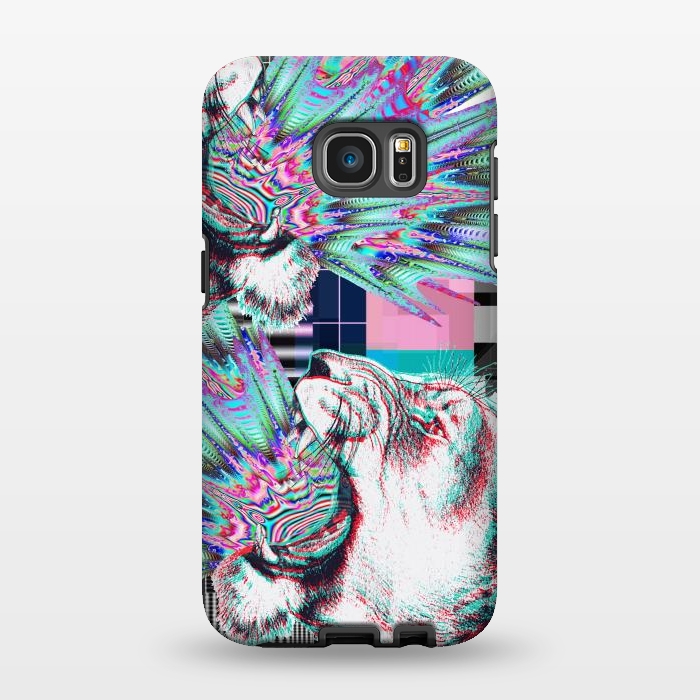 Galaxy S7 EDGE StrongFit Psychedelic tiger glitch by Oana 