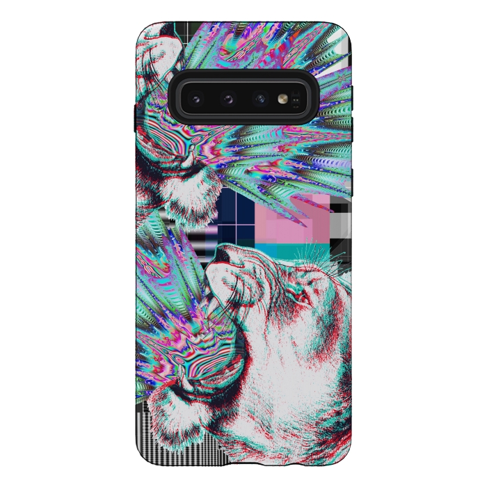 Galaxy S10 StrongFit Psychedelic tiger glitch by Oana 