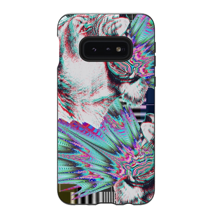Galaxy S10e StrongFit Psychedelic colors tiger roar by Oana 