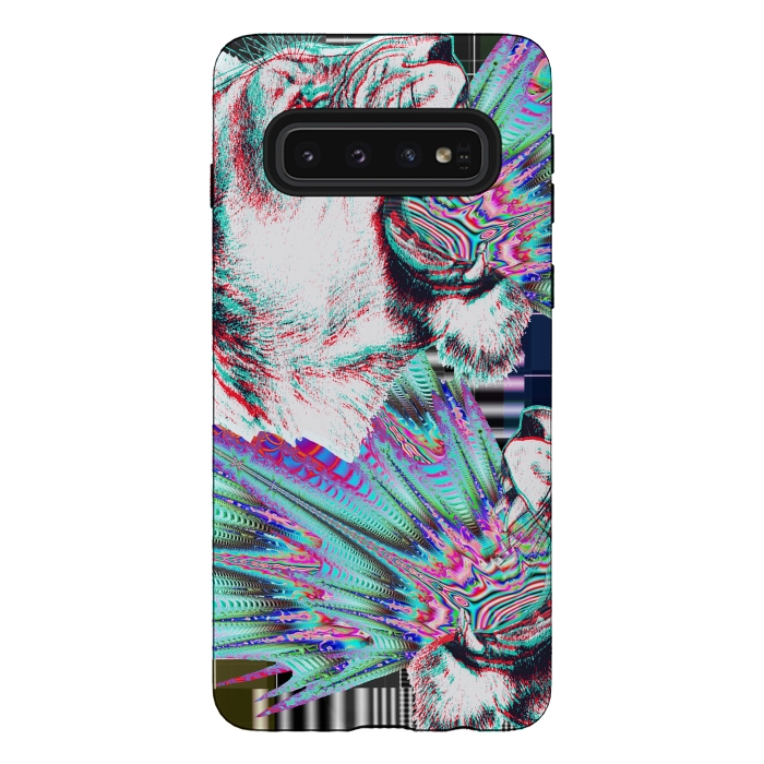 Galaxy S10 StrongFit Psychedelic colors tiger roar by Oana 