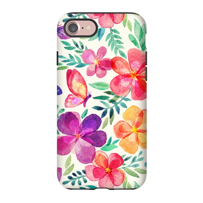 iPhone 7 StrongFit Pretty Summer Watercolor Blooms by Micklyn Le Feuvre
