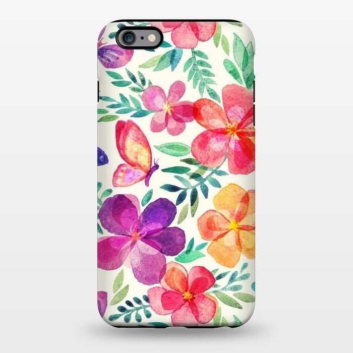 iPhone 6/6s plus StrongFit Pretty Summer Watercolor Blooms by Micklyn Le Feuvre