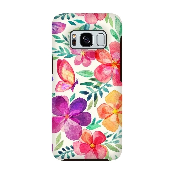 Galaxy S8 StrongFit Pretty Summer Watercolor Blooms by Micklyn Le Feuvre