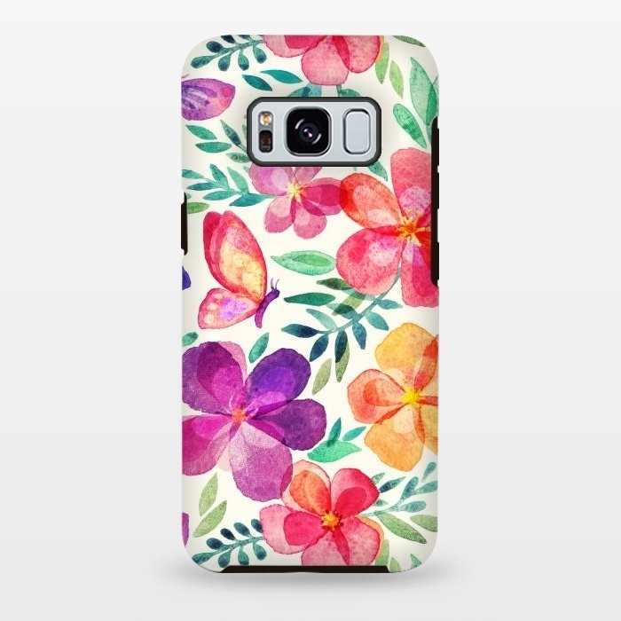 Galaxy S8 plus StrongFit Pretty Summer Watercolor Blooms by Micklyn Le Feuvre