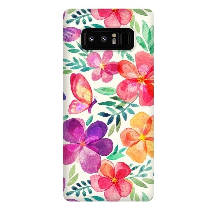 Galaxy Note 8 StrongFit Pretty Summer Watercolor Blooms by Micklyn Le Feuvre
