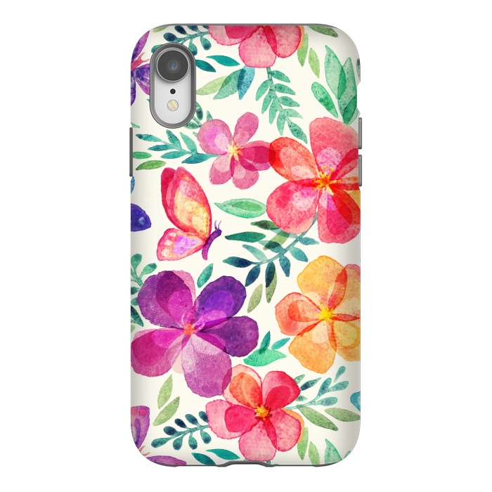 iPhone Xr StrongFit Pretty Summer Watercolor Blooms by Micklyn Le Feuvre