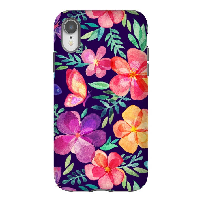iPhone Xr StrongFit Summer Blooms Watercolor Collage by Micklyn Le Feuvre