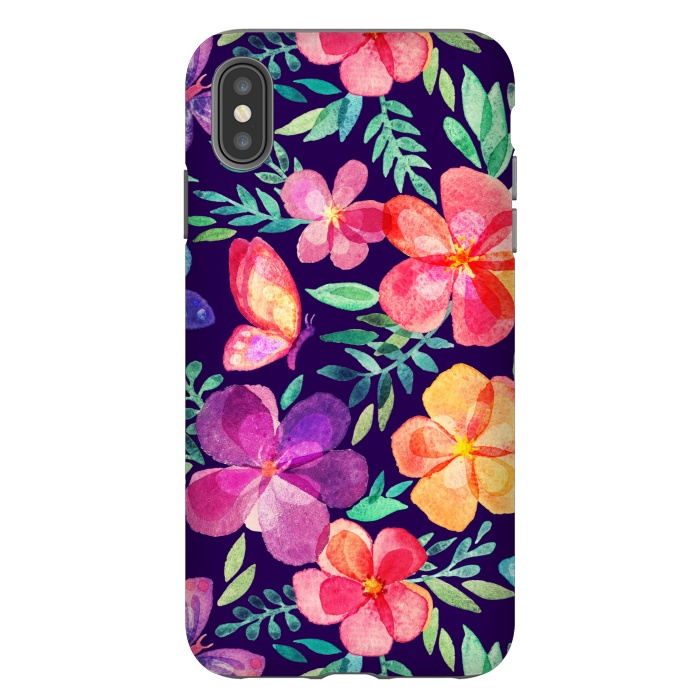 iPhone Xs Max StrongFit Summer Blooms Watercolor Collage by Micklyn Le Feuvre