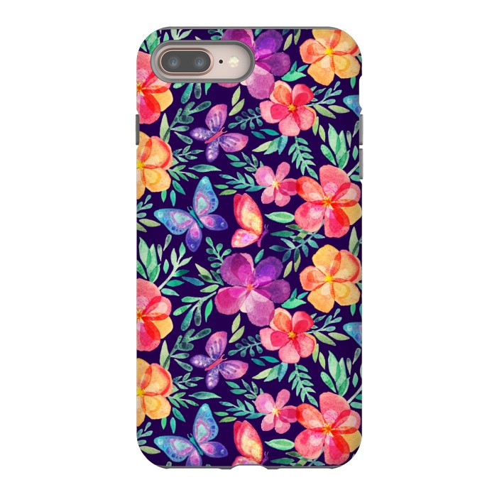 iPhone 7 plus StrongFit Summer Blooms & Butterflies by Micklyn Le Feuvre