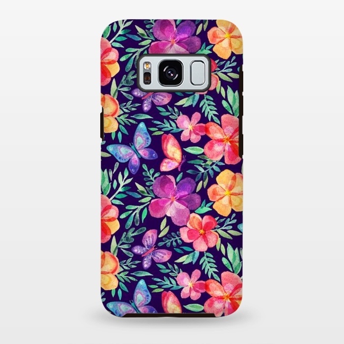 Galaxy S8 plus StrongFit Summer Blooms & Butterflies by Micklyn Le Feuvre