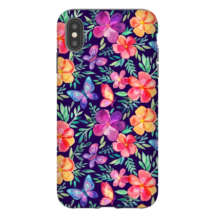 iPhone Xs Max StrongFit Summer Blooms & Butterflies by Micklyn Le Feuvre