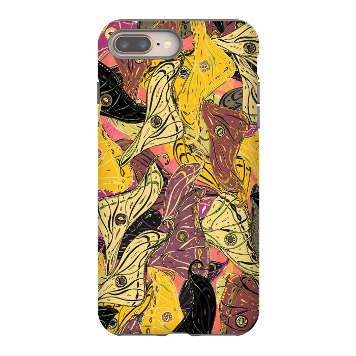 iPhone 7 plus StrongFit Boho Butterfly Wings - Yellow & Black by Lotti Brown