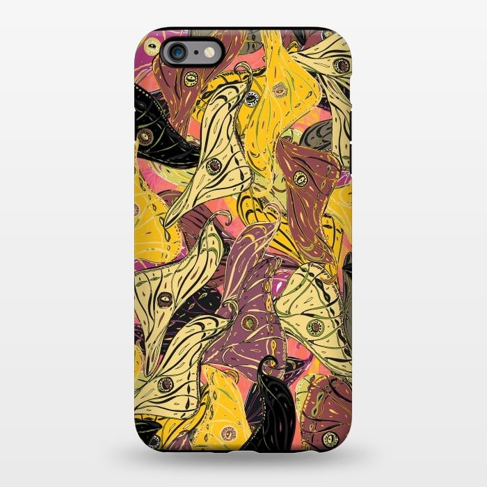 iPhone 6/6s plus StrongFit Boho Butterfly Wings - Yellow & Black by Lotti Brown