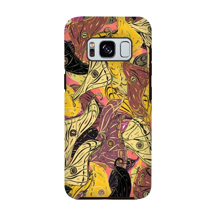 Galaxy S8 StrongFit Boho Butterfly Wings - Yellow & Black by Lotti Brown