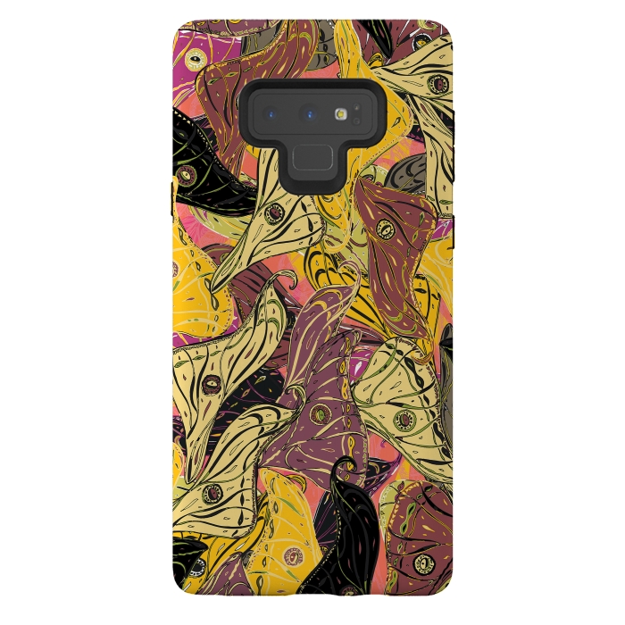 Galaxy Note 9 StrongFit Boho Butterfly Wings - Yellow & Black by Lotti Brown