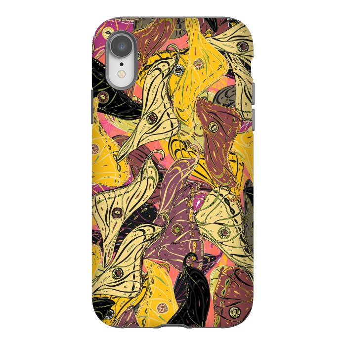 iPhone Xr StrongFit Boho Butterfly Wings - Yellow & Black by Lotti Brown