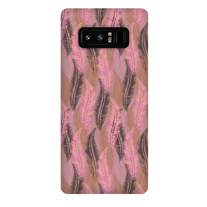 Galaxy Note 8 StrongFit Feather Stripe in Coral and Soft Pink by Lotti Brown