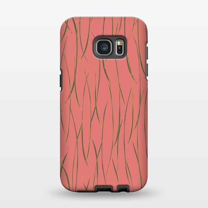 Galaxy S7 EDGE StrongFit Coral Stripe by Lotti Brown