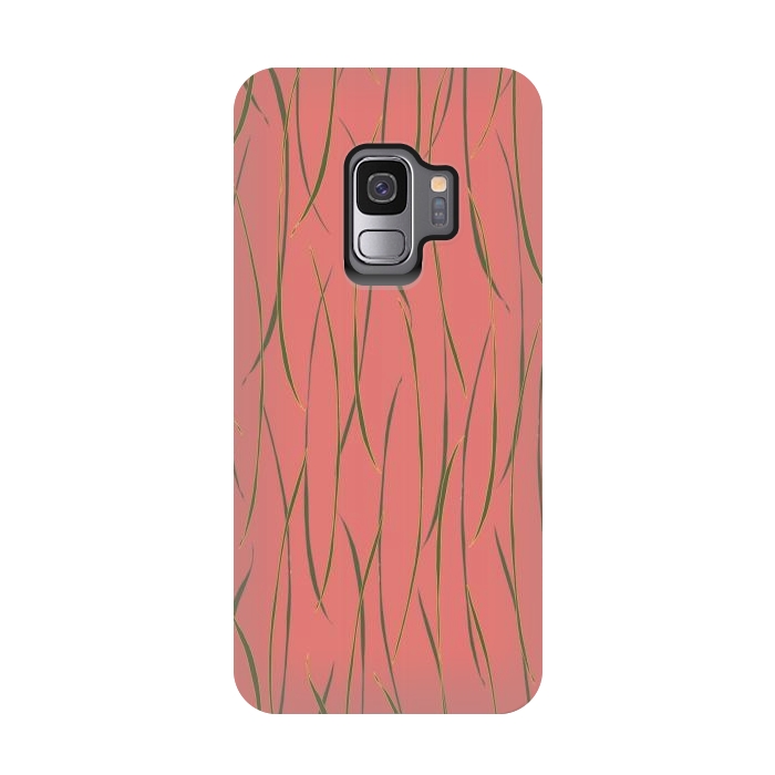 Galaxy S9 StrongFit Coral Stripe by Lotti Brown