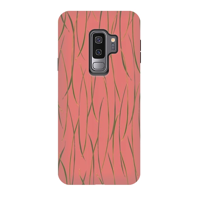 Galaxy S9 plus StrongFit Coral Stripe by Lotti Brown