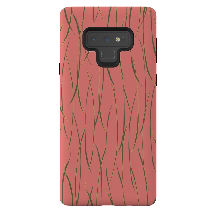 Galaxy Note 9 StrongFit Coral Stripe by Lotti Brown