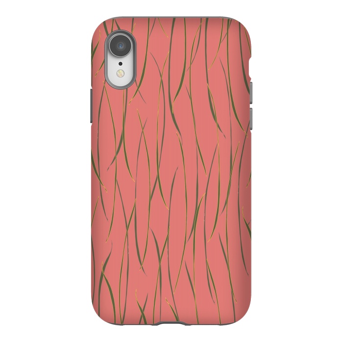 iPhone Xr StrongFit Coral Stripe by Lotti Brown